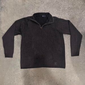 IZOD Jeans black quarter zip sweater size M